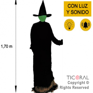 MU�ECA BRUJA COLOR CON LUZ Y SONIDO 170 CM HALLOWEEN X 1